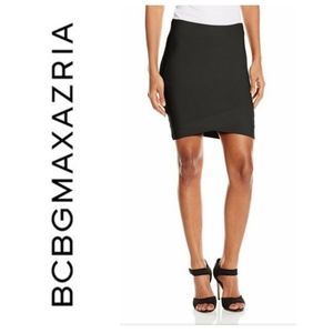 BCBGMaxAzria Silvie Black Bandage Skirt Sz Small